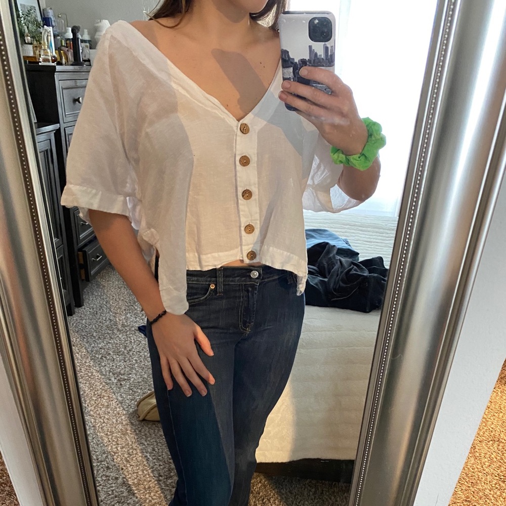 Low Back Linen Top